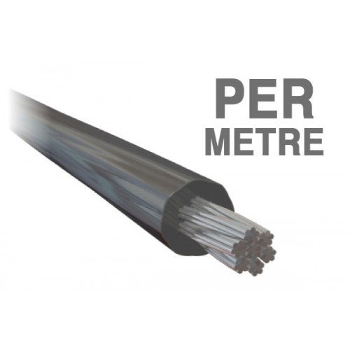 Stainless Wire Rope 7x7 3.2mm White PVC Coated AISI 316 - Per Metre