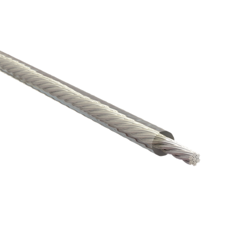 ProRig Stainless Wire Rope 7x7 6mm Core Clear PVC Coated Marine Grade AISI 316 Per Metre