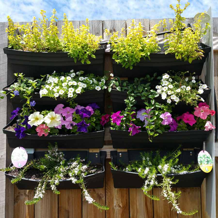 Large Wallgarden Vertical Garden Planters 600mm x 200mm x 230mm - 20qty Pots